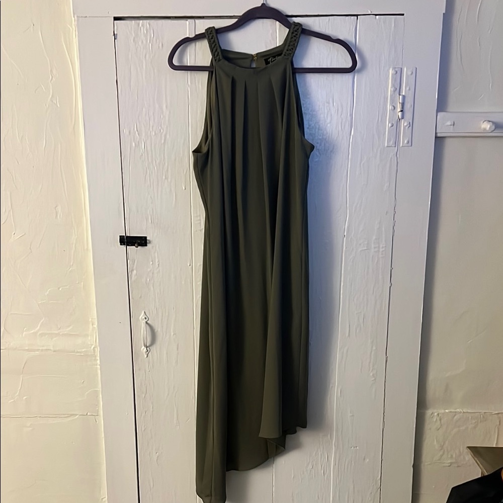Thalia Sodi Green Asymmetrical High-Low Sundress